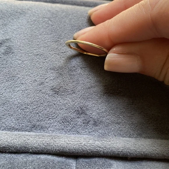 REAL DIAMONDS solid YELLOW GOLD ring  6 6.5 6 1/2 band pavè diamond stones kt - Picture 7 of 13